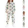 Kids Christmas Print Hooded Sweatshirt Set for Boys and Girls