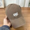 Fashion Hat New Alphabet Embroidery OK Spring and Summer Versatile Face Small Soft Top Cap Children's Big Head Round Face Baseball Cap Men's Trend