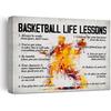 Canvas Wall Art for Home Bedroom Decor, Pirational Basketball Life Lessons, Gifts for Men - 12x15 Inch