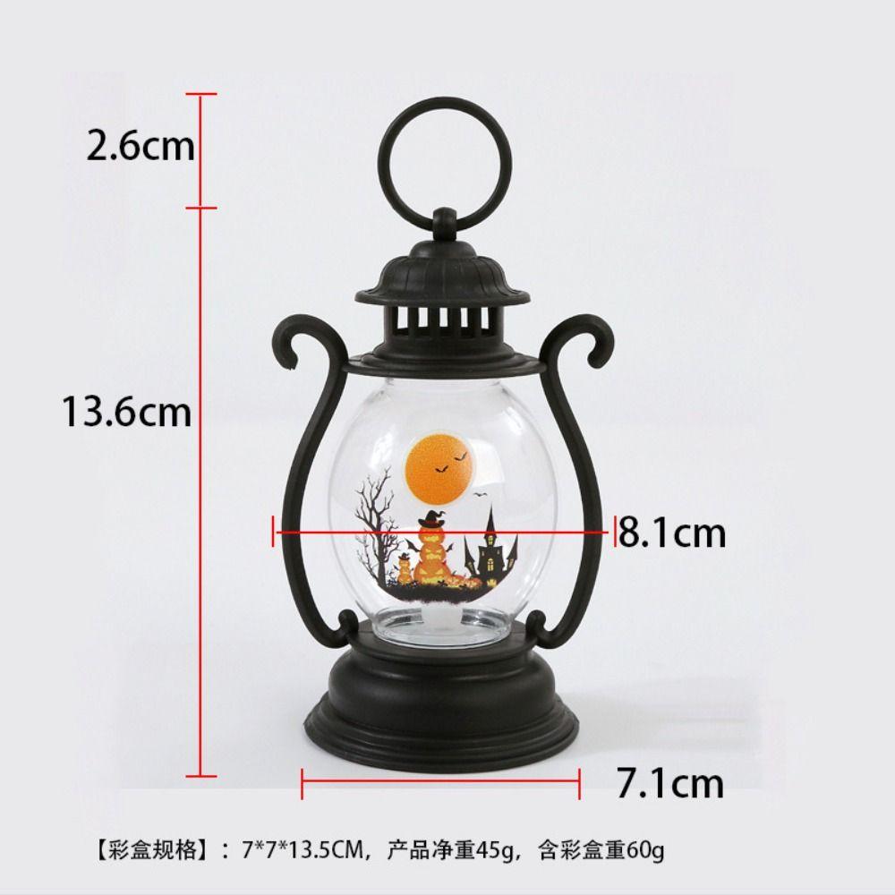 Electronic Candle Halloween Pumpkin Lantern Hanging Oil Lamp Halloween Portable Lantern  Halloween