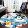 1PC Penguin Iceberg Pattern Office Round Area Rug, Mat Suitable For Office, Under Office Chairs Bedroom Living Room Home Decor, Room Deco