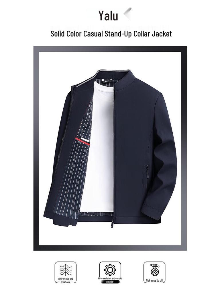 Yalu Men's Stand-up Collar Business Casual Jacket