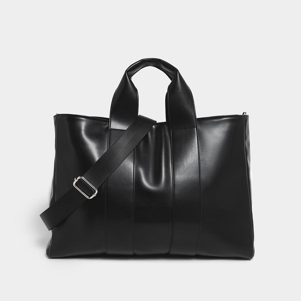 

Новая модная кожаная сумка кроссбоди большой вместимости 2025 года для поездок на работу и повседневного уличного стиля чёрный