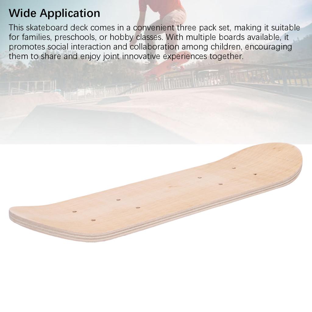 3PCS Skateboard Decks 7 Layer Maple Wood Double Sided Hand Painting Skateboard Deck Replacement