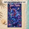 Unicorn Theme Soft Beach Towel Personalized Custom Name Text Towel Portable for Beach Pool Travel