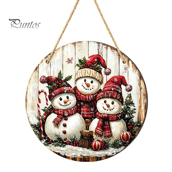 Seasonal Wall Sign Christmas Wooden Hanging Sign, Gnome Snowman Angel Candle 2D Wood Plaque, Xmas Door Hanger Vintage for Home Porch Holiday