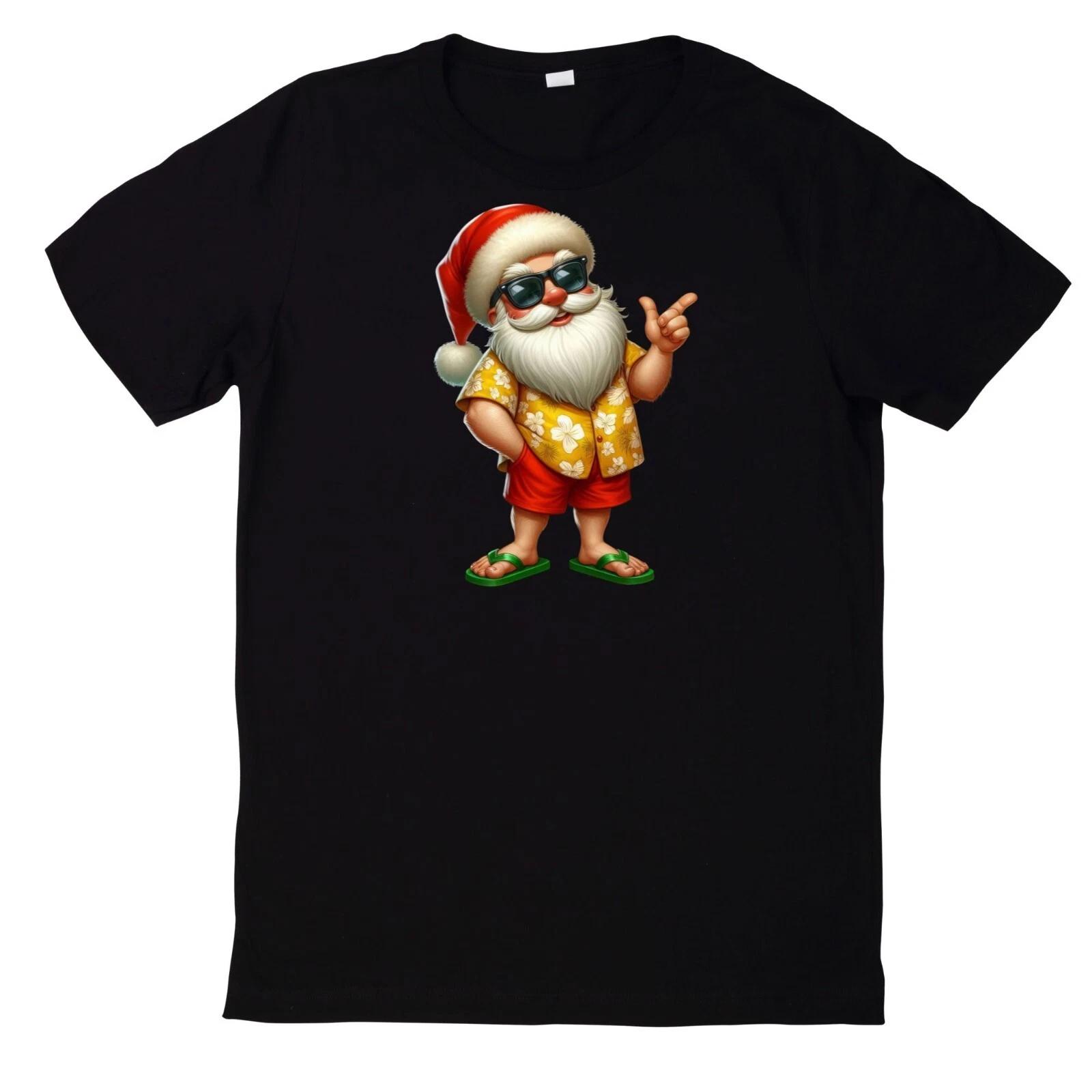 T-Shirt Weihnachtsmann im Sommer Motiv Baumwolle M