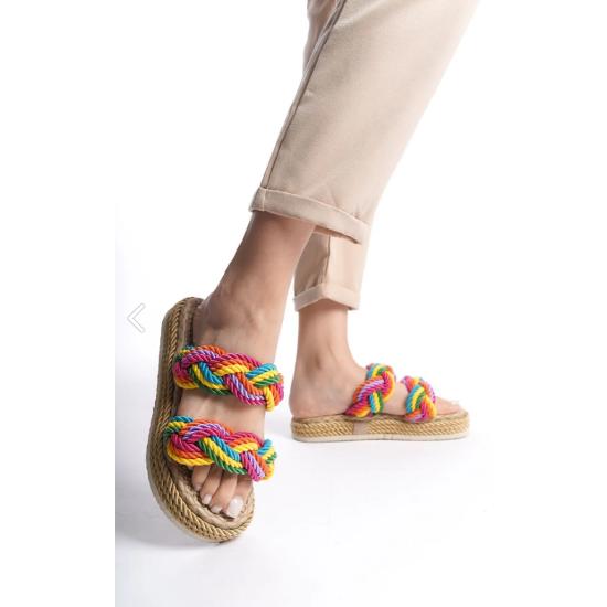 

Женские соломенные тапочки на высокой подошве с веревочным шнурком 36