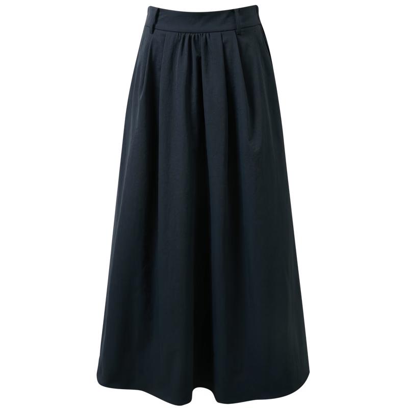 Sancai Anti-Wrinkle High-Waist A-Line Midi Skirt S