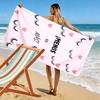 Heart-Shaped Eyelashes 2D Flat Print Beach Towel, Large Soft Quick Dry Towel for Beach Camping Swimming.MSTJ0918158