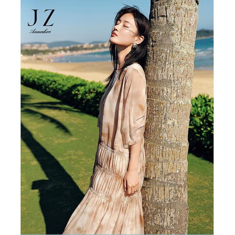 

JUZUI ANNAKOU Romantic Floral Print Chiffon A-Line Dress 2XL