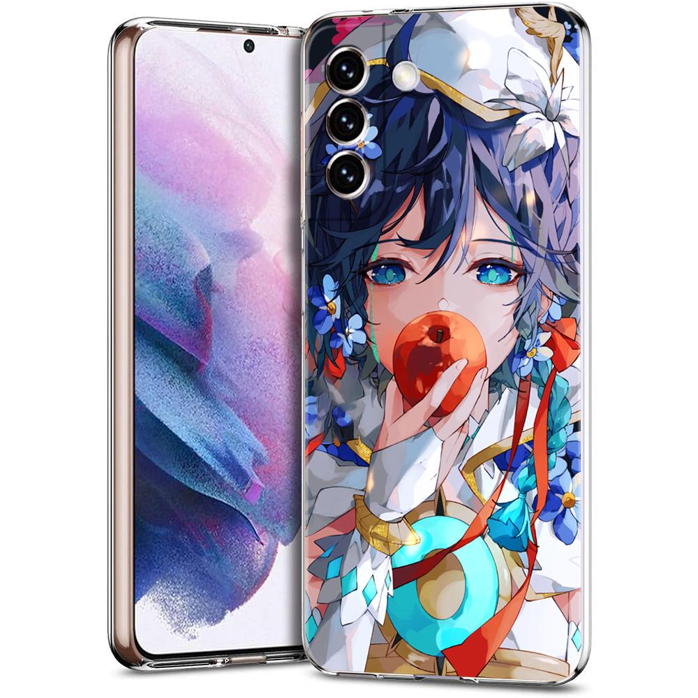 

Genshin Impact Hu Tao Xiao Phone Case For Samsung Galaxy S24 Plus S23 S22 S21 S20 FE Ultra 5G S10 S10E S9 Clear Silicone Cover Samsung S24