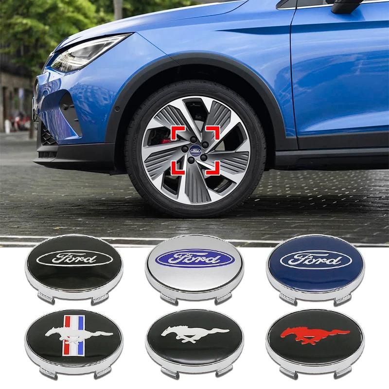 Car Sticker 4Pcs 60mm Car Wheel Center Hub Cap For Ford Focus 2 3 MK3 MK4 Fiesta Kuga Explorer Mondeo Rim Cover Stickers Auto Ac