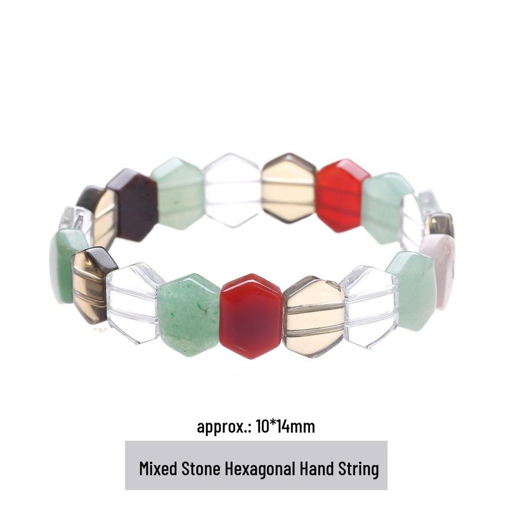 Jingde Women's Amethyst Rose Quartz Crystal Bracelet - Simple Single Circle Design