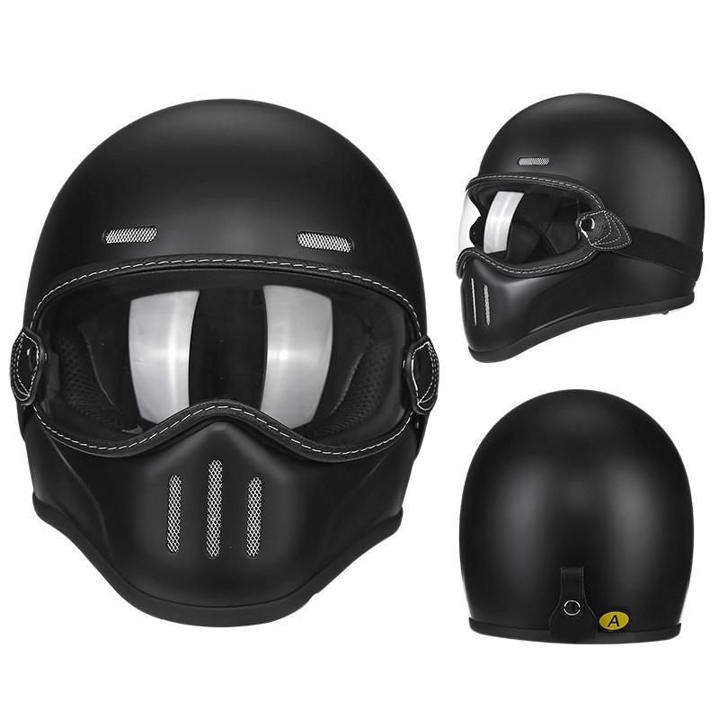 Fiberglass Retro Full Face Motorcycle Helmet Men Women Small Shell Pig Nose Design Harley Cruiser Style