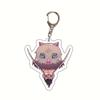 Acrylic Anime Keychain Kamado Tanjiro Nezuko Agatsuma Zenitsu Student Bag Charm Pendant Cosplay Accessories Gift