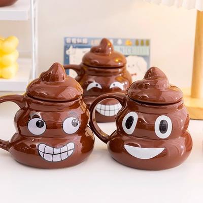 Single item--Funny Sand Sculpture, Wonderful Poo Cup, Ceramic Creative, Cute Spoof Gift, Mug, Tricky Poo Cup