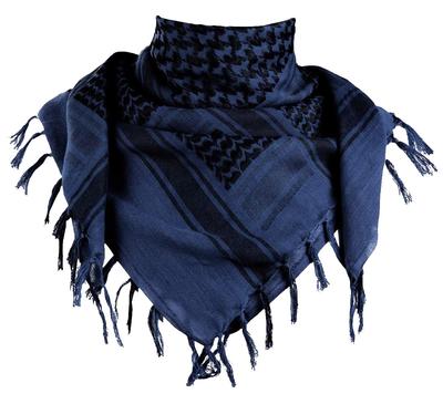 [Perturga] Men's Tactical Afghan Shemagh Scarf Checkered Cotton Face Mask Neck Wrap Stole for Airsoft Autumn Winter, Navy