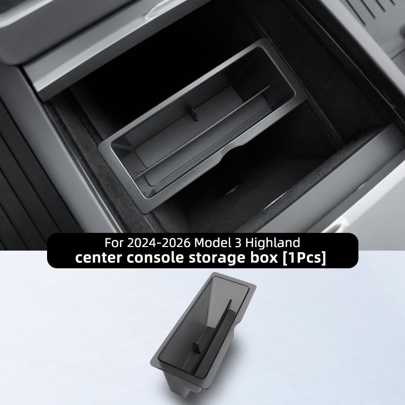 For Tesla Model Y Juniper 3 Highland YL 2026 Center Console Storage Box Holder Console Organizer Car Storage Box Accessories