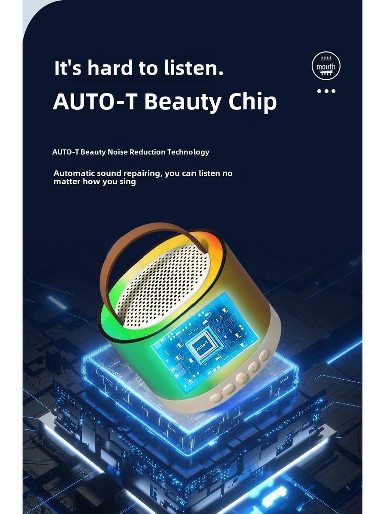 Tragbarer K52 Dual-Mikrofon Bluetooth-Lautsprecher für Outdoor- und Heim-Karaoke