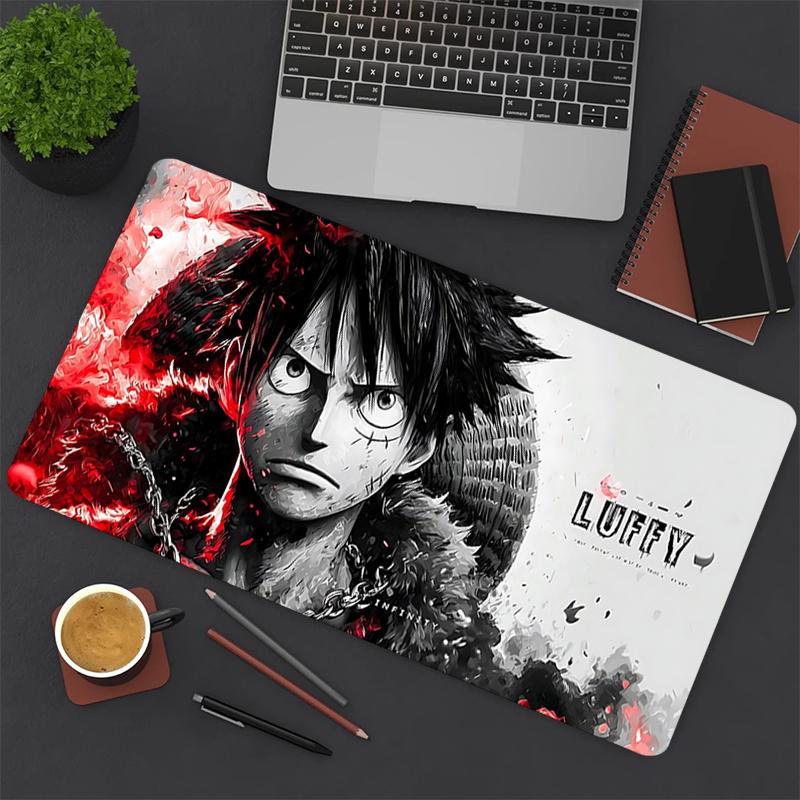 1Pc Powerful Luffy Artwork Gaming Mouse Pad Keyboard Desk Mat Non-slip Rubber Lock Edge Waterproof Computer Mousepad for Office Home Decor S1744