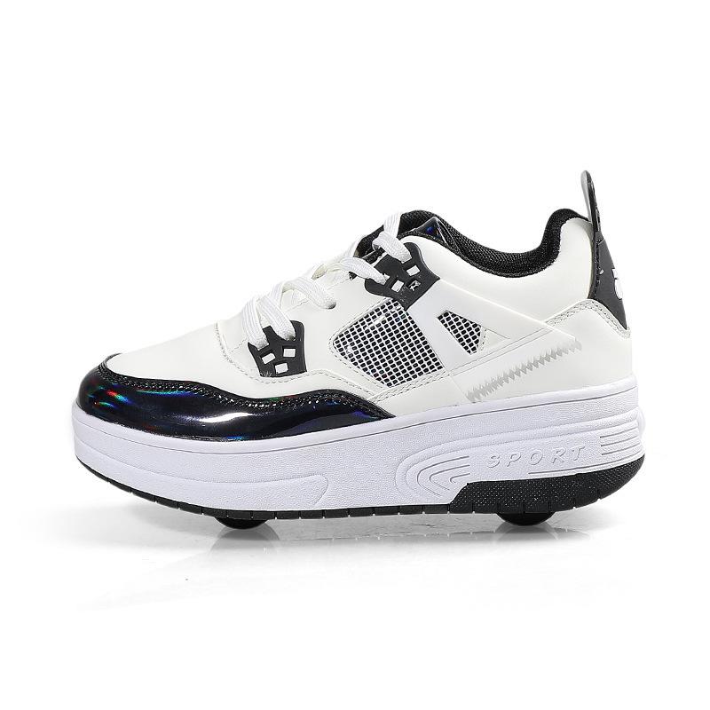 Adult Runaway Shoes Boy Student Female Adult with Wheels Sneakers Invisible Pulley Shoes Double Wheels Four Wheels Removable