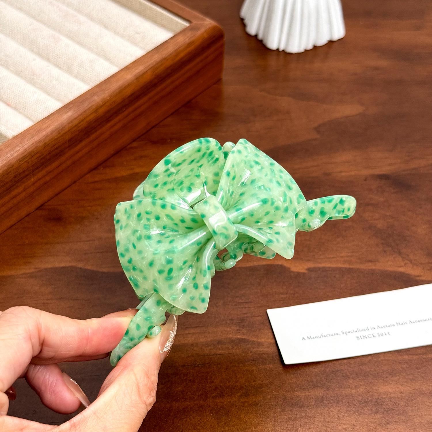 

Hair Fashionable Doublesided Clip In Polka Dot And Floral Patterns Perfect For Spring Polka Dot Green