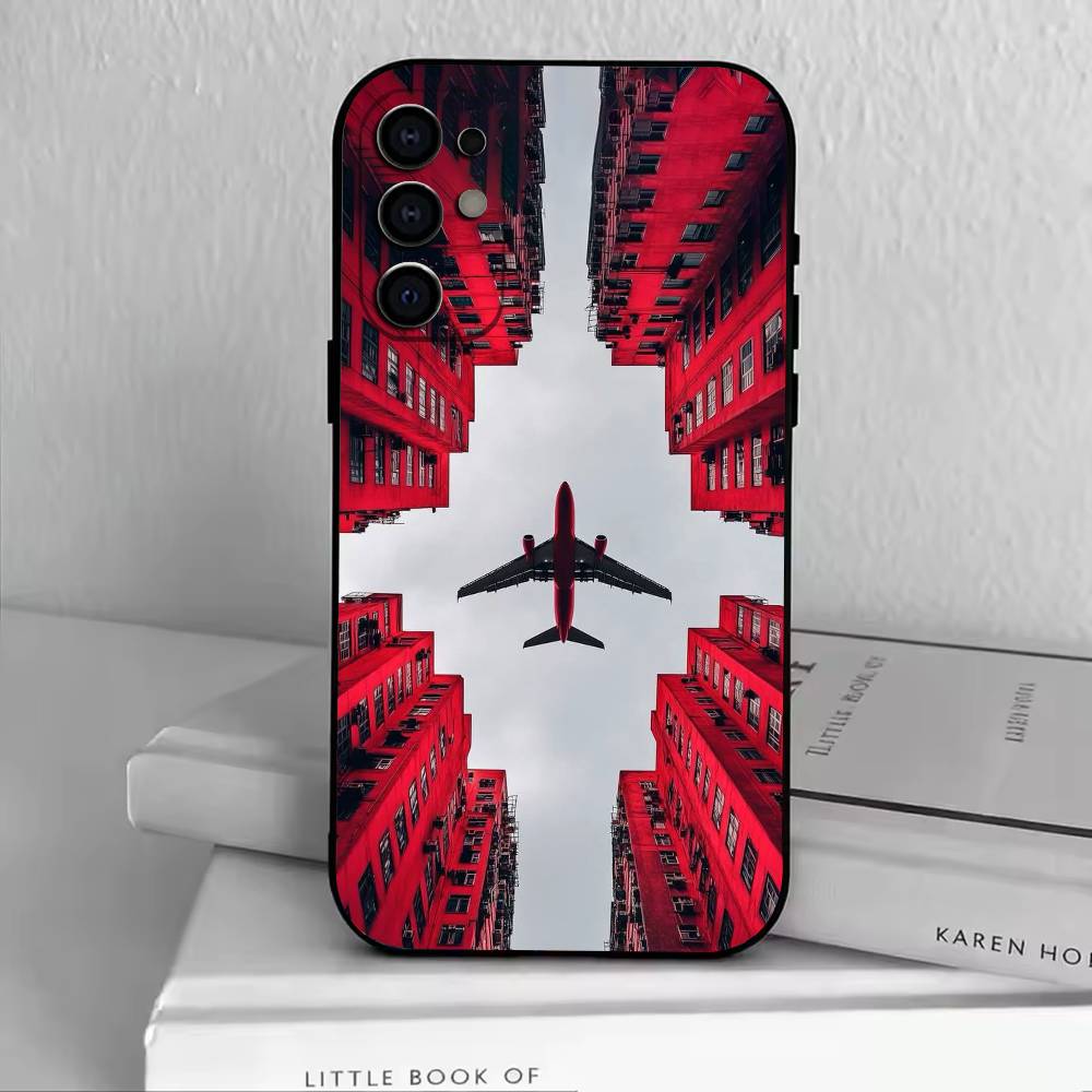 A-Airplane Plane Phone Case For Samsung S25,S24,S21,S22,S23,S30,Ultra,S20,Plus,Fe,Soft Silicone Black Cover