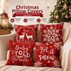 Santa Claus Holiday Cushion Cover Flat Printing Xmas Pillow Cover Bed Decoration