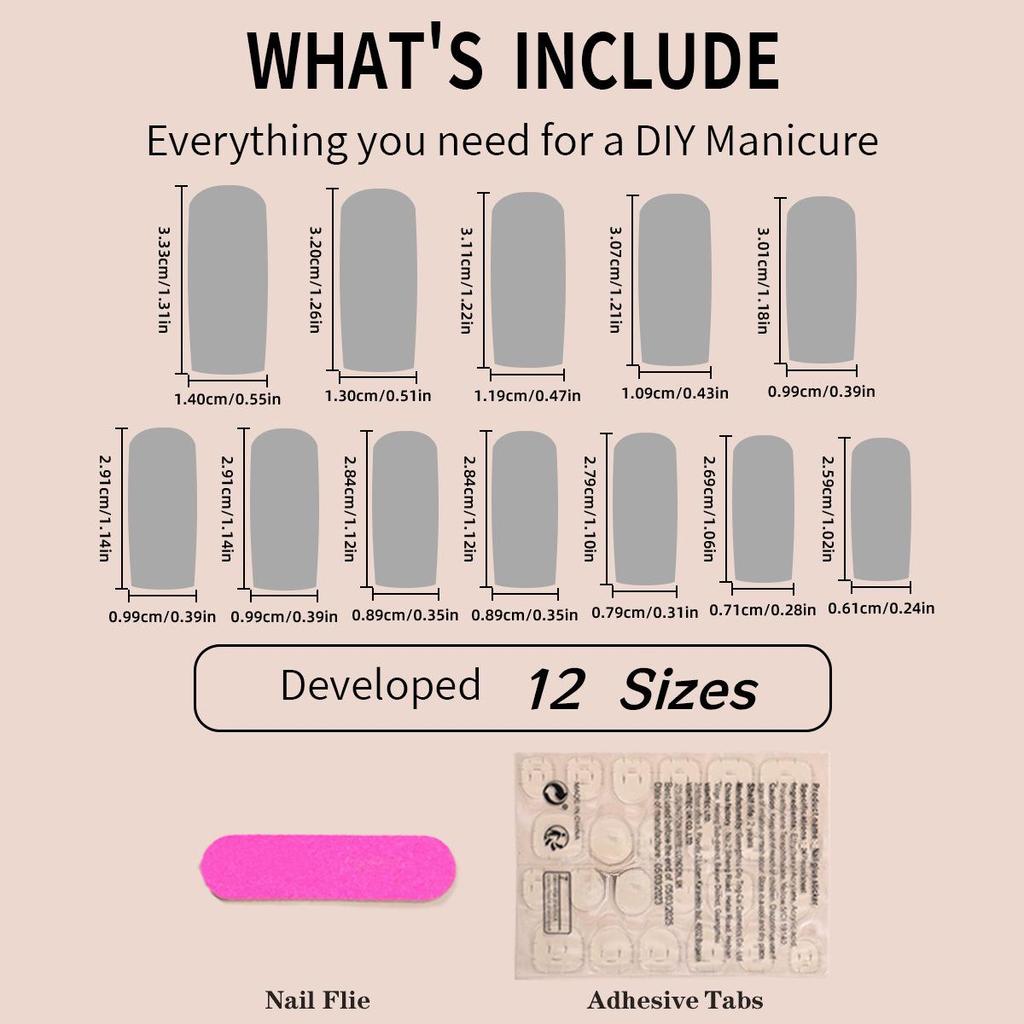 Camellia Rhinestone Extra Long French Manicure Fake Nails