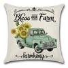 Pillow Farm Sunflower Pillow Cover Happy Summer Thanksgiving Car Waist Support Cushion Home Pillow Cover