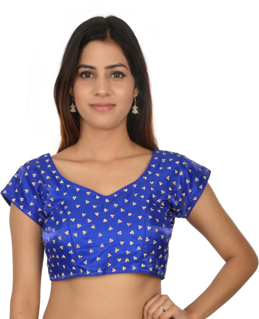Women's V Neck Desigenr Choli Indian Bollywood Wedding Wear Stitched Blouse