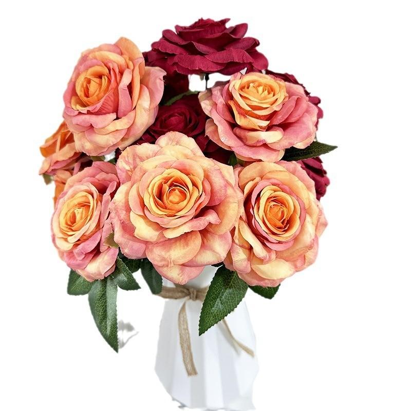 Rose Flower Artificial Wedding Hotel Restaurant Desktop Decoration Room Ornament