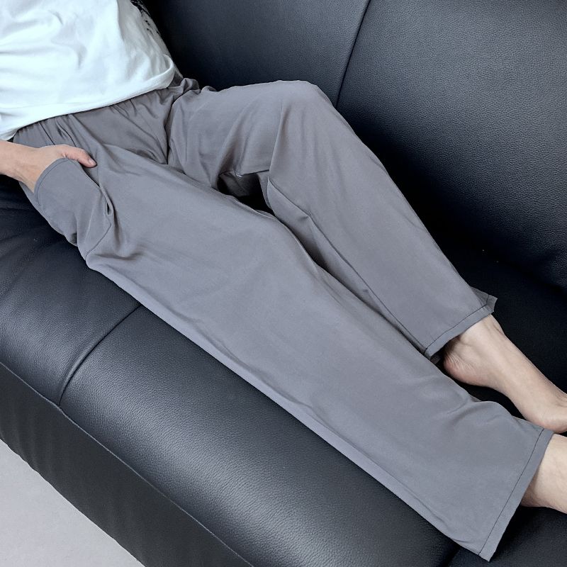 

Internet Celebrity Artificial Cotton Cotton Casual Thai Beach Pants Dark gray Straight Leg Pants L 40.00 kg-55.00 kg