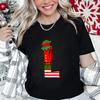 Womens Christmas Alphabet AZ Graphic Print Tshirt Holiday Casual Top with Santa Letters Perfect for Xmas Party Street Wear
