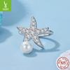 S925 Sterling Silver Starfish Ear Bone Clip Without Ear Piercing, Personalized Fashion Bead Ear Clip Earrings