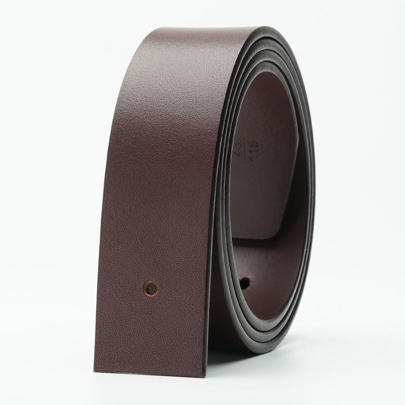 3.8Cm Wide First Layer Cowhide Belt Men'S Pin Buckle Belt Retro No Interlayer Tree Paste Leather Perforated Pin Buckle Belt Strip