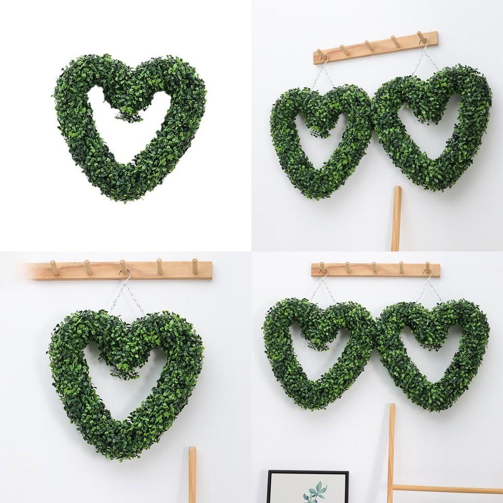 Odorata Aglatia Simulation Heart Shaped Flower Wreath Door Christmas Decoration