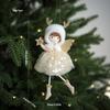 Sitting Elf Doll Angel Pendant Cute Little Girl Christmas Tree Ornaments Hanging Decorations Kids Children Day Gift