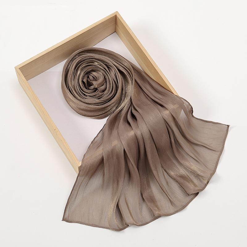 Einfache Glitzernde Seidengefühl Satin Schals Schal Glitzer Schimmer Wickeltuch Strand Überwurf Stola Bufandas Muslimischer Hijab 180*70cm