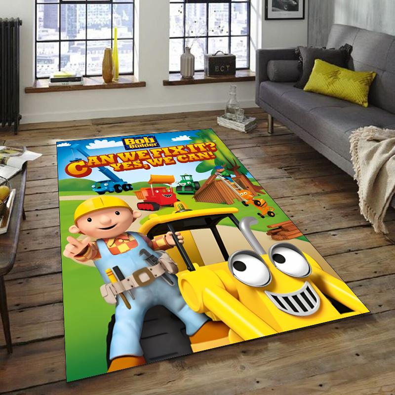 Bob the Build Design Area Rug - Non-Slip, Soft & Cozy Floor Mat for Living Room, Bedroom, Office - Indoor/Outdoor Decorative Carpet