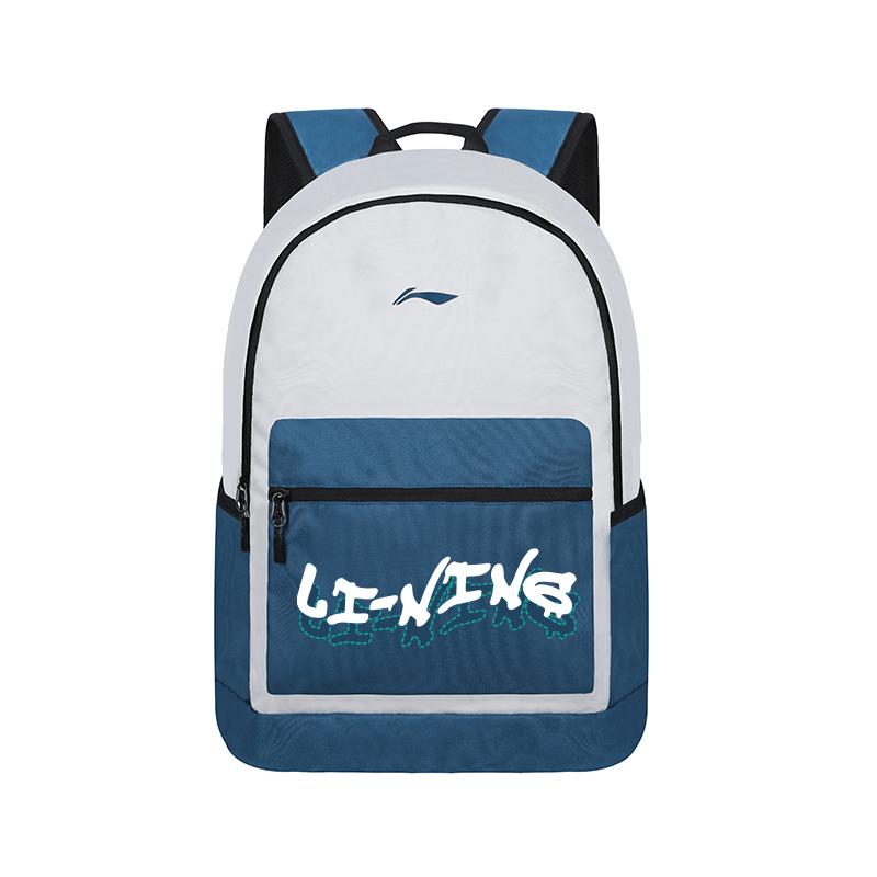Li Ning Polyester Backpack Unisex Blue White YBSU167-5A17