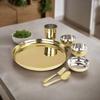 Heavy Gauge Stainless Steel Dinner Set | Gold Colour  PVD Plated Steel Thali Set | Stainless Steel Dinner Set for Kitchen | Thali Set for Dinner |