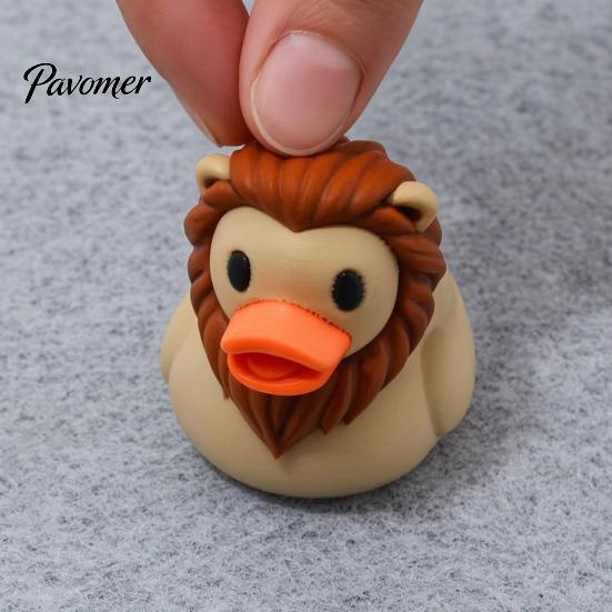 Miniature Animal Statues Cute Lion Duck Figurine, 3D Printed Desktop Ornament, Creative Collectibles Statue for Car Dashboard Shelf Decor, Gift