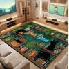 Cat Theme Crystal Velvet Floor Rug Personalized Custom Name Text Warm Carpet Home Decoration