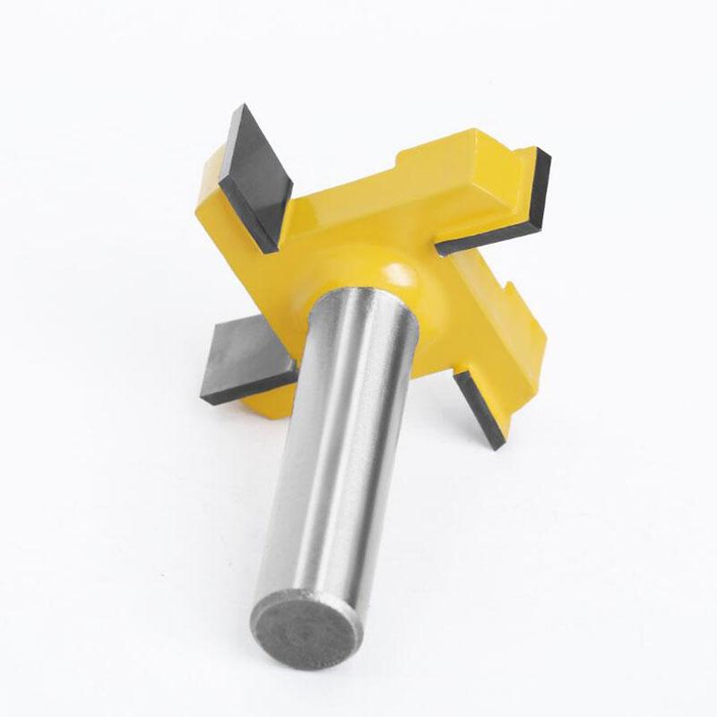 4 Edge T Type Slotting Cutter Woodworking Tool Router Bits For Wood Industrial Grade Slotting Milling Cutter 8mm 12mm 1/2inch Shank