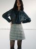Sorry, Too Much Love Gingham Tweed A Line Skirt_Blue