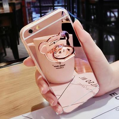 Vivo Y50/S7/X30/Y93S Mirror Silicone Case with Lanyard & Ring Stand for Women