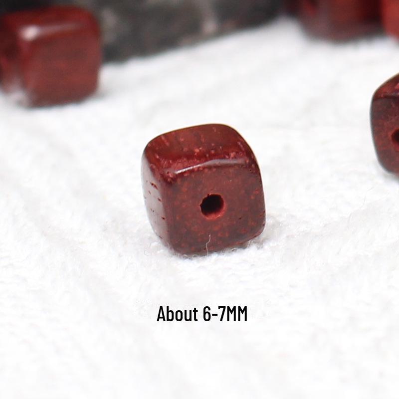 

Квадратные бусины из сандалового дерева 6/7 мм, браслет своими руками, африканский палисандр 108 бусин, аксессуары для украшений