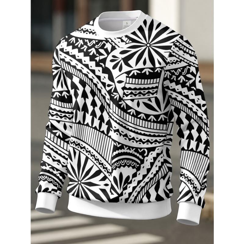 Men's fashionable printed round neck sweatshirt, new trendy round neck sweatshirt with long sleeves, a trendy choice for going out on the street